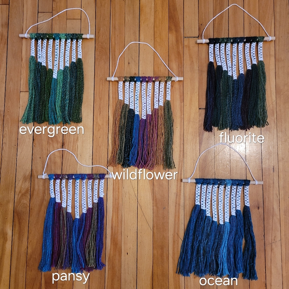 handmade macrame | boho yarn fiber art geometric wall hanging